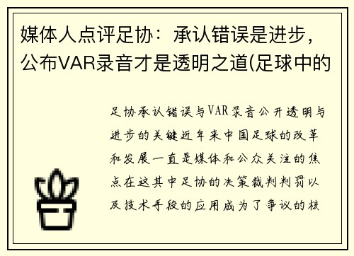 媒体人点评足协：承认错误是进步，公布VAR录音才是透明之道(足球中的var)